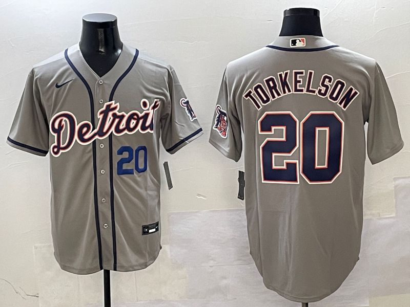 Men Detroit Tigers #20 Torkelson Grey Game 2025 Nike MLB Jersey style 2->detroit tigers->MLB Jersey